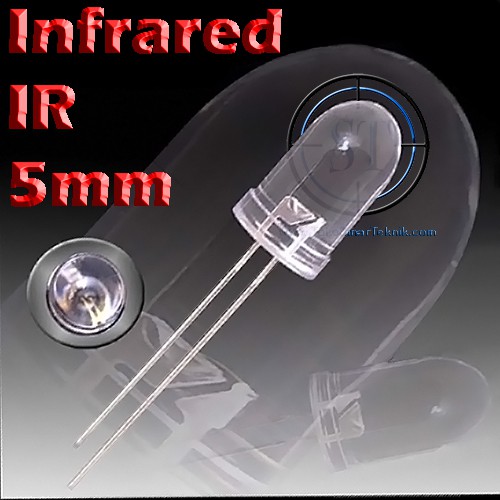 LED Infrared IR 5mm Pemancar Sinar Cahaya Infra Red Merah Emitter