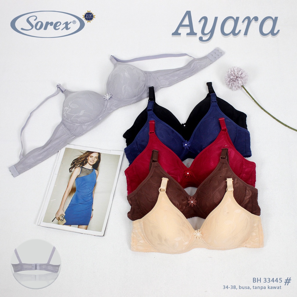 BRA SOREX 33445 17098 BUSA TANPA KAWAT BH CUP KECIL SIZE 34 36 38 PAKAIAN DALAM WANITA