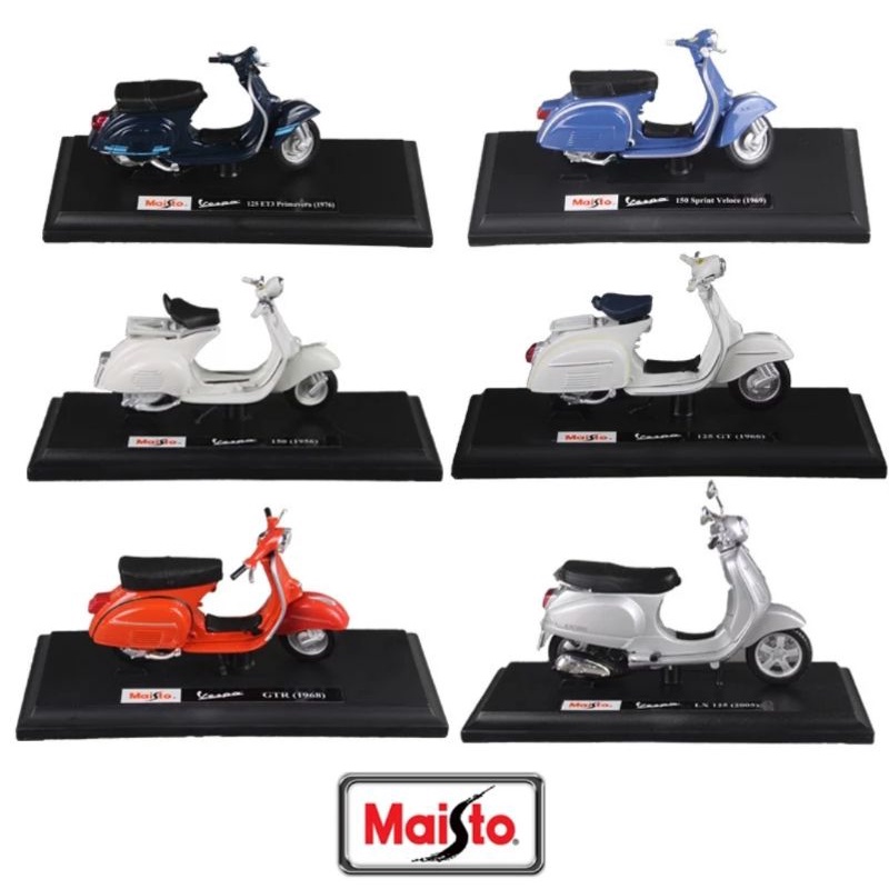 Maisto 1/18 Diecast Vespa Klasik Miniatur Motor