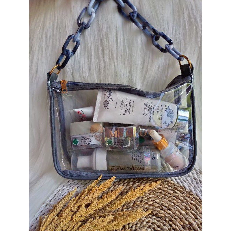 tas totebag mika rantai ms glow transparan