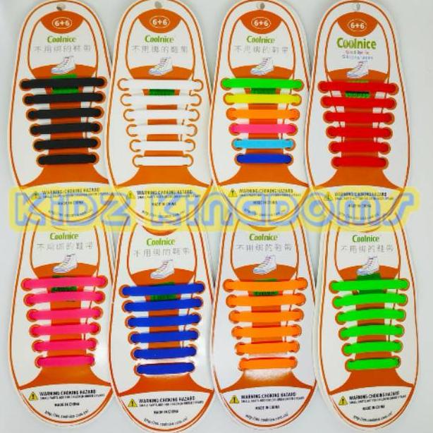Premium Tali Sepatu Silikon Anak - Tali Sepatu Karet Anak Anak