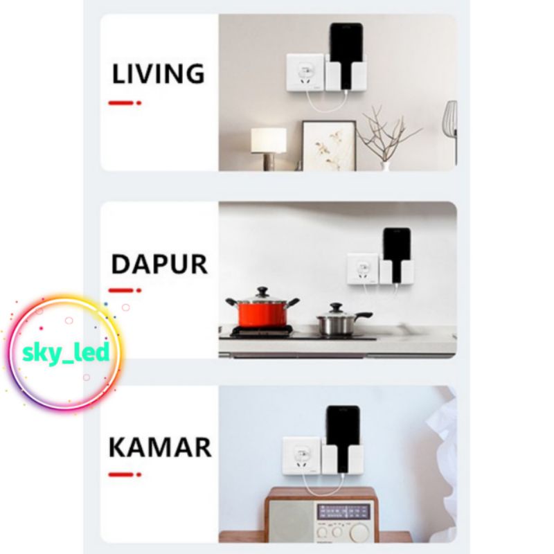 Tempat Cas HP Dinding / Tempat Remote TV Tempel / Holder Cas HP