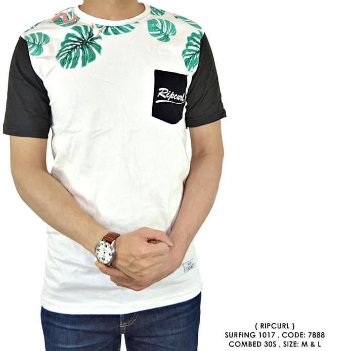 Baju Kaos Cowok Pria Polos Surfing Distro Rip Curl Ripcurl 133 - Seperti Di Foto, M Best Quality