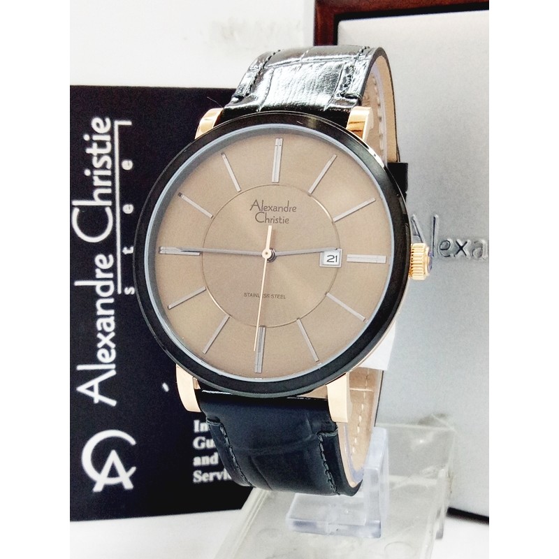 Jam Tangan Pria Alexandre Christie AC 8344 MD BLRGBW Kulit Original
