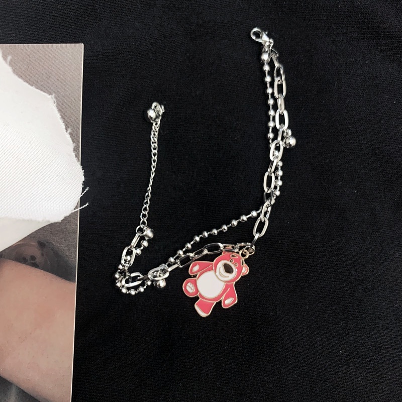 Cute strawberry kartun beruang gelang untuk Wanita 2020 baru perhiasan tangan kepribadian sederhana