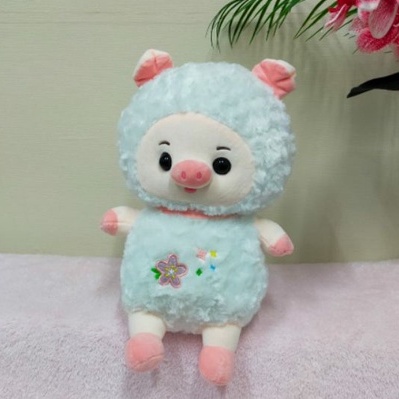 Boneka Sitting Pig Bunga Size 8&quot;/38cm/boneka babi lucu/boneka animal/Boneka Pig Kostum/Boneka Piggy