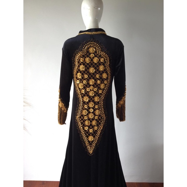 sepasang baju pengantin anjani/kebaya pengantin bludru ( free selop)