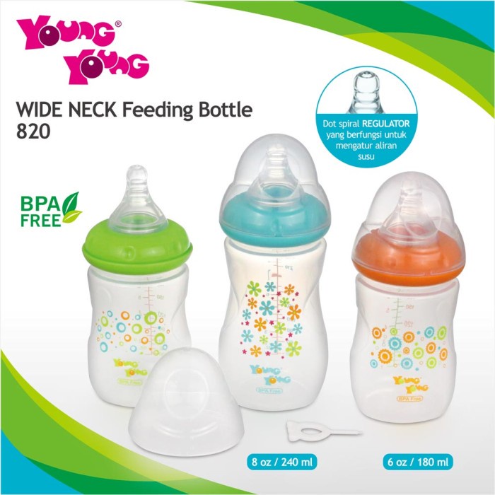 

Premium Botol Susu Bayi 240 ml / Baby Feeding Wide Neck BPA Free Young Young