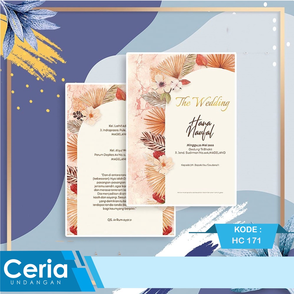 Blangko Kartu Undangan Pernikahan HC 171 Harga Termurah Free File Setting