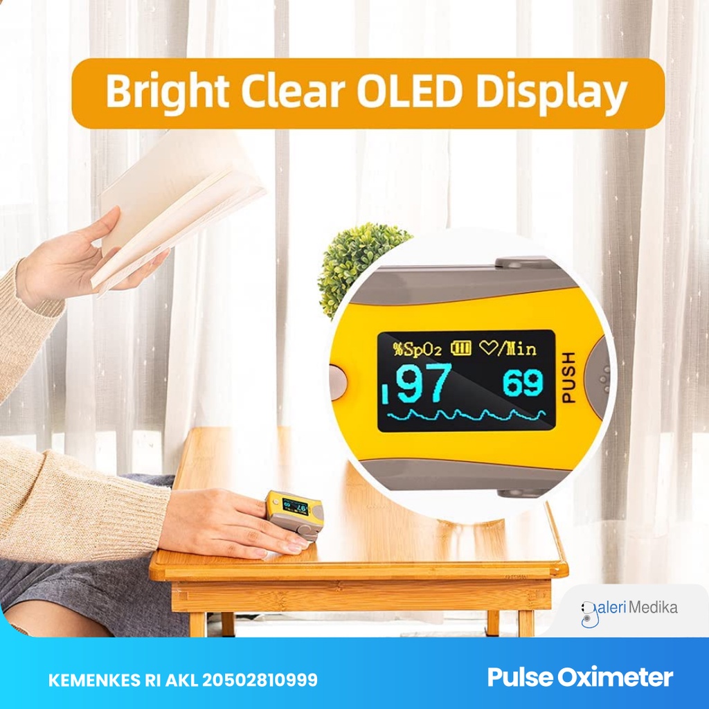 Pulse Oximeter Care7 / Care 7/ Care-7 OLED Screen - Alat Ukur Kadar Oksigen