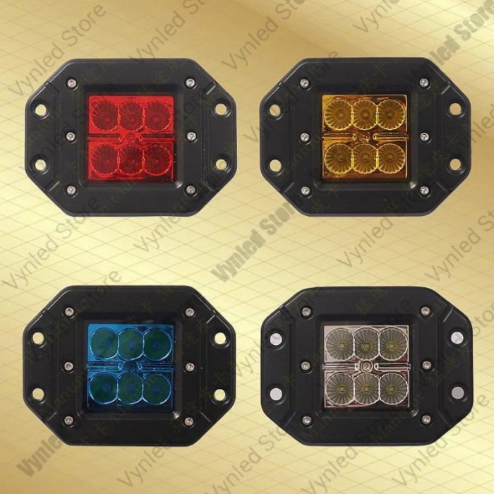 lampu sorot offroad 6 mata 18 W foglamp kuping bumper