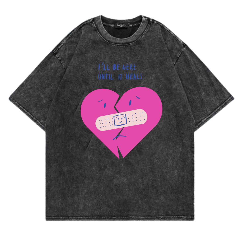 Kaos Oversize Wash Sablon Original Endrock Tema Grafik Brake Heart