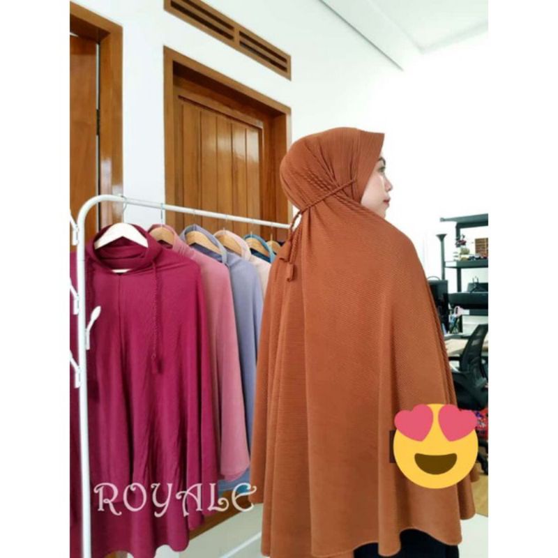 Hijab Bergo Jumbo Plisket lilit bahan Jersey premium