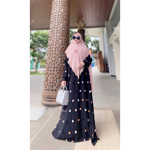 Laquina Dilara Syar'i-LD100-120 Jumbo PB140 Busui Set Khimar Elegant Gamis Murah Gamis Syar'i Baju L