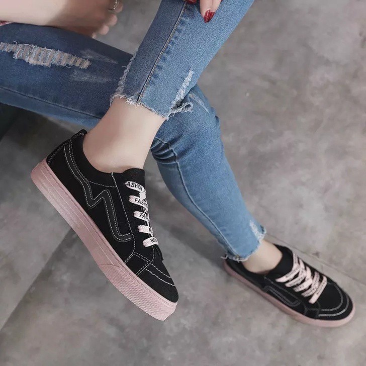 COD Sepatu Wanita Import Sepatu Fashion Sepatu Sneakers Tali