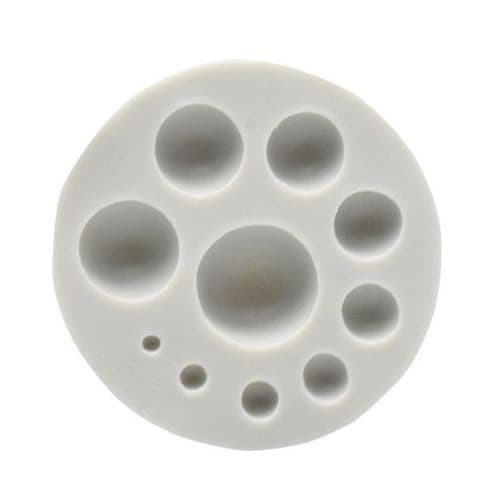 3D Silicon Mold Fondant Cake Decoration - 10Size Half Round Ball Shape