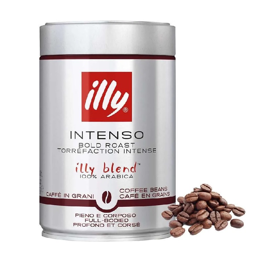 Illy Intenso Bold / Dark Roast 100% Arabica Coffee Beans Full Bodied 250 Gram