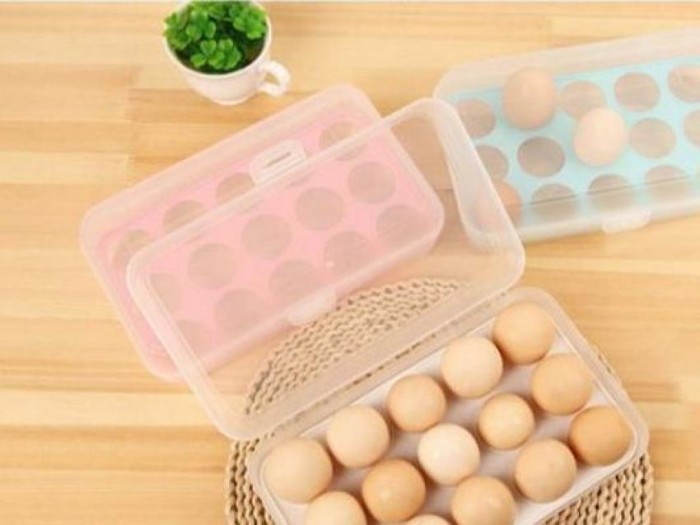 Kotak box telur telor isi 15 pcs sekat egg organizer rapi