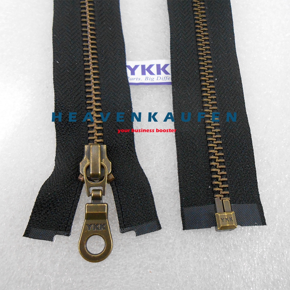 Resleting Zipper Jaket YKK Gigi Besi 70 cm / 28 inch Hitam - ATG Bakar Slider Oval