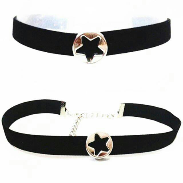 Silver Star Luxury Black Velvet Choker Necklace | Kalung Handmade Premium Collection
