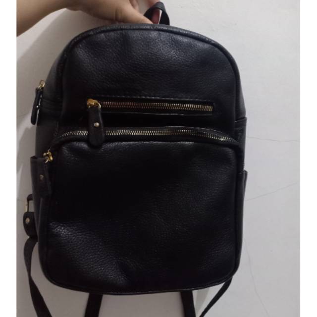 Preloved tas ransel kulit asli backpack kulit sapi asli