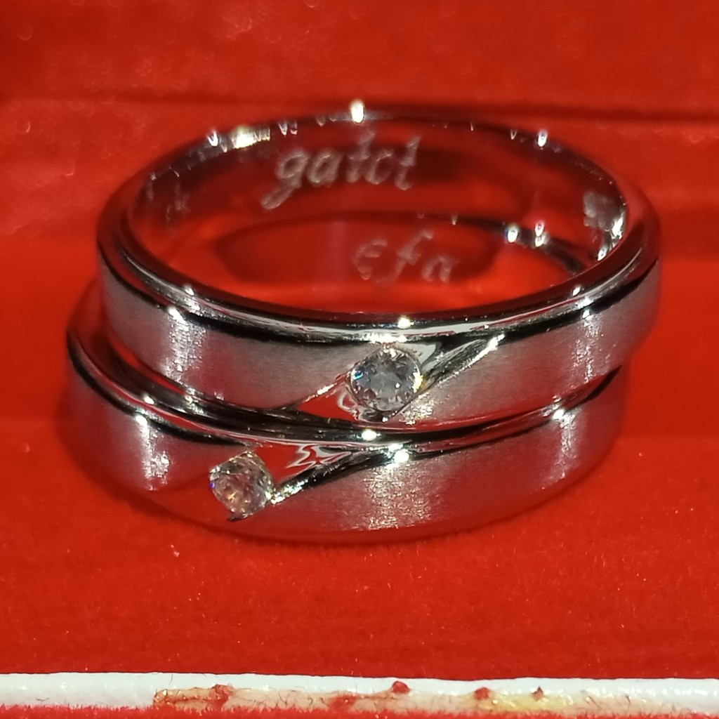 Gratis Ukir Nama Garansi Silver Asli Bisa Pesan Model Cincin Couple Perak Kawin Nikah Tunangan Id165