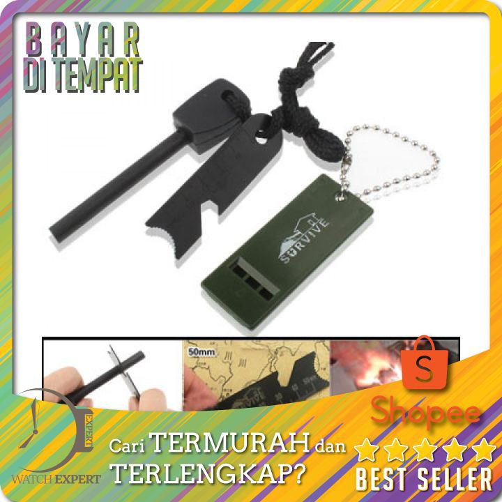 TERLARIS Outdoor Survival Magnesium Flint Stone with Whistle - TaffSPORT JD1422