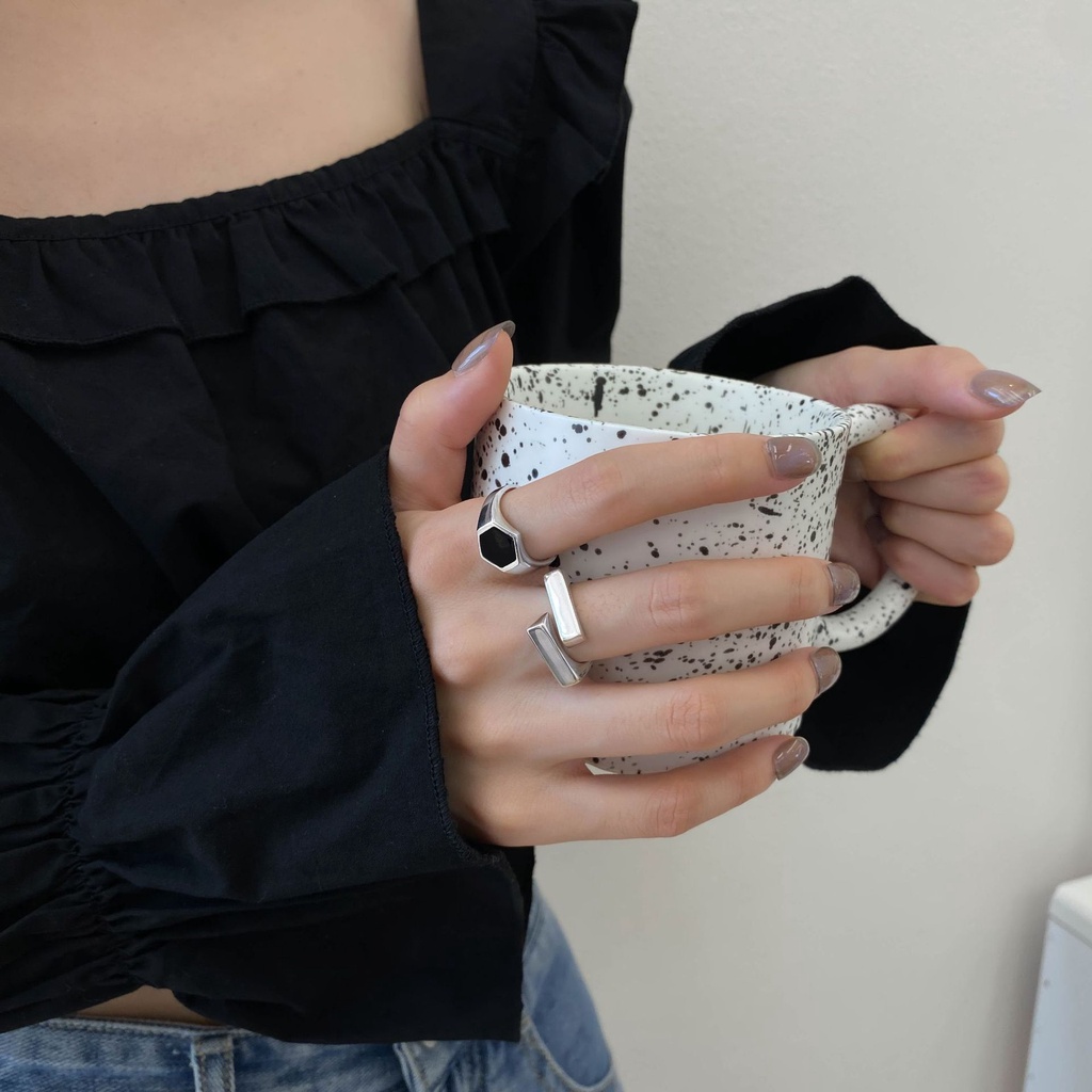 Cincin Bentuk Geometri Bahan Alloy Hias Berlian Imitasizircon Untuk Wanita