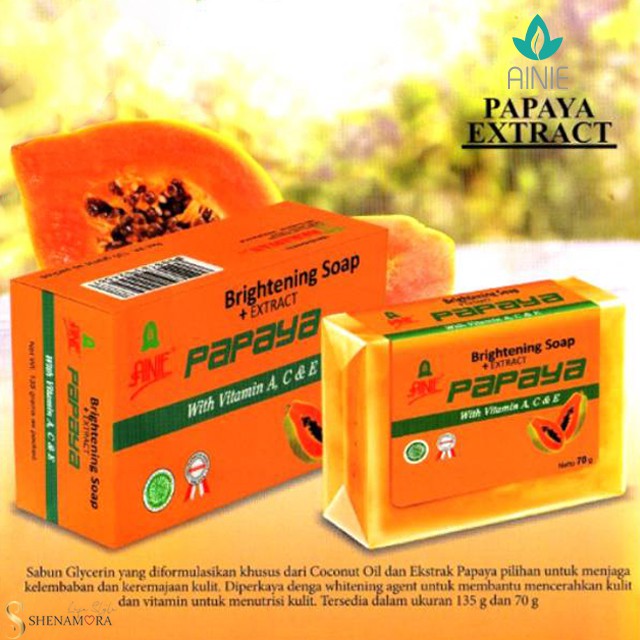 Ainie Sabun Papaya Vitamin A, C &amp; E | 70 Gr