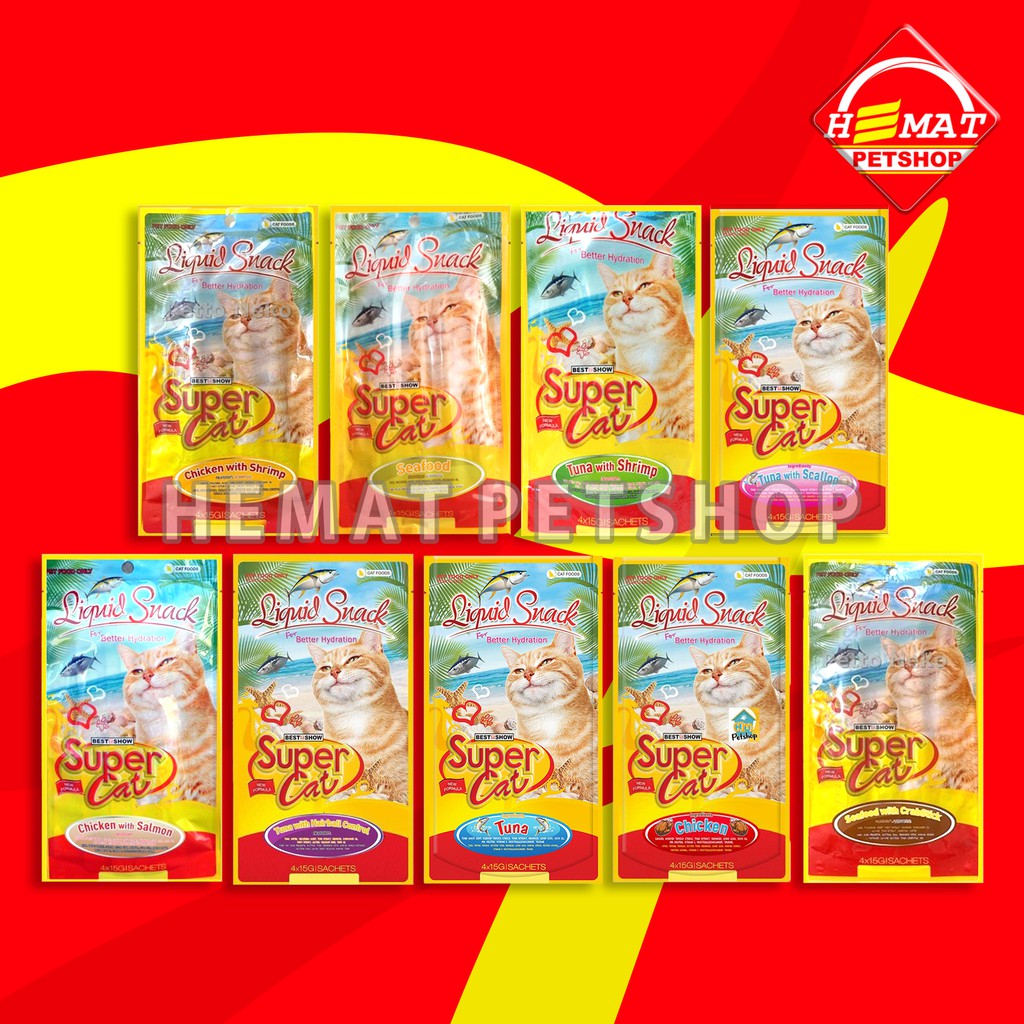 Supercat Liquid Snack Cemilan threat Kucing Super Cat Creamy