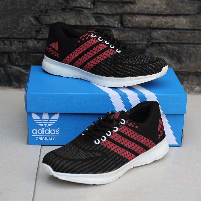 SM88 - RECOMENDED!! Sepatu Sport Pria Adidas Zoom Hitam Sneakers Olahraga Running Cowok Snekers Laki