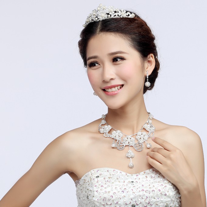 [BISA COD] AKSESORIS WEDDING TIARA PENGANTIN PESTA MAHKOTA WANITA TRP022