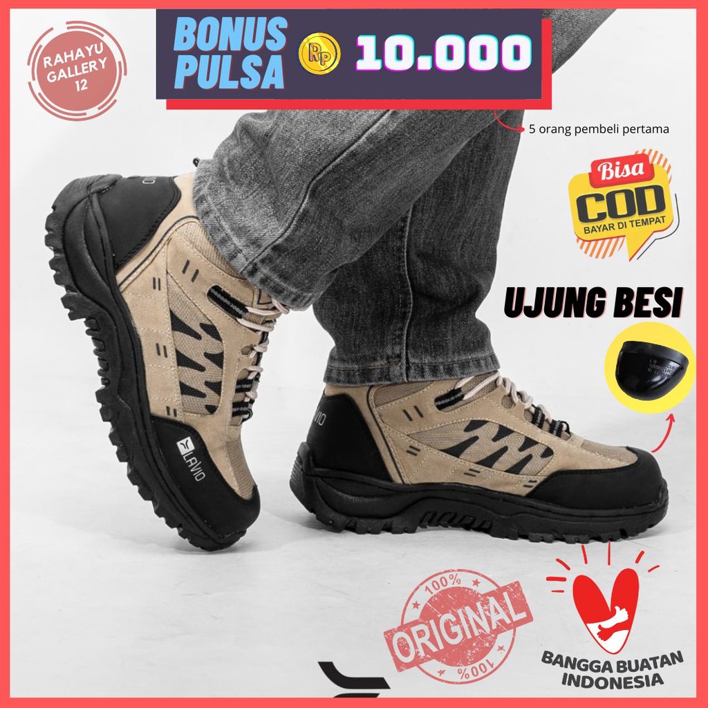 Sepatu Safety Pria Ujung Besi Original Lavio Axel Sefty Proyek Septi Kerja