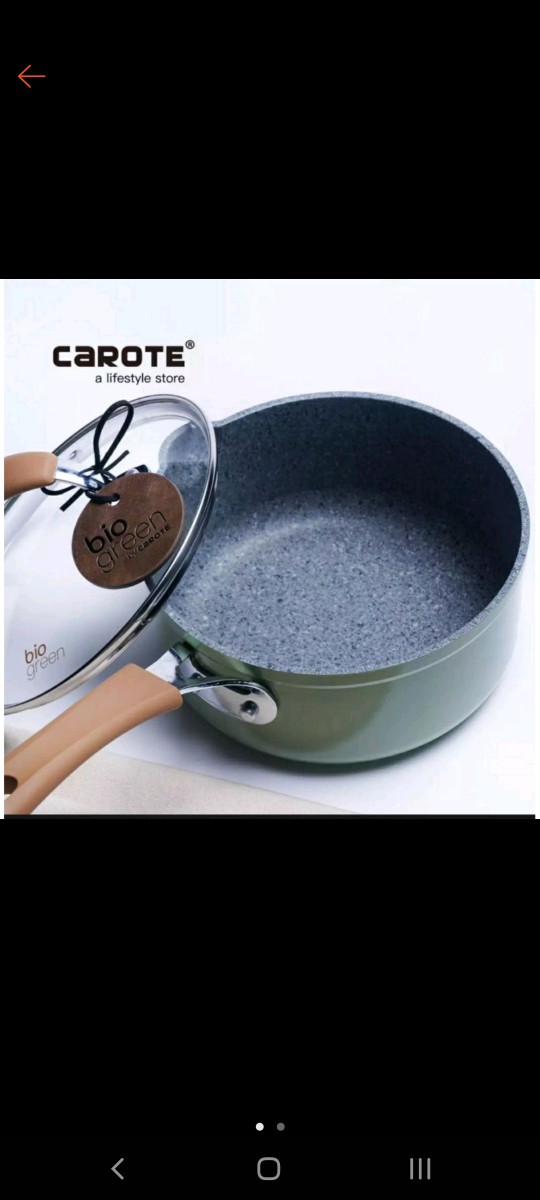 Ready Stock Carote Bio Green Fry Pan Frypan 24 Cm