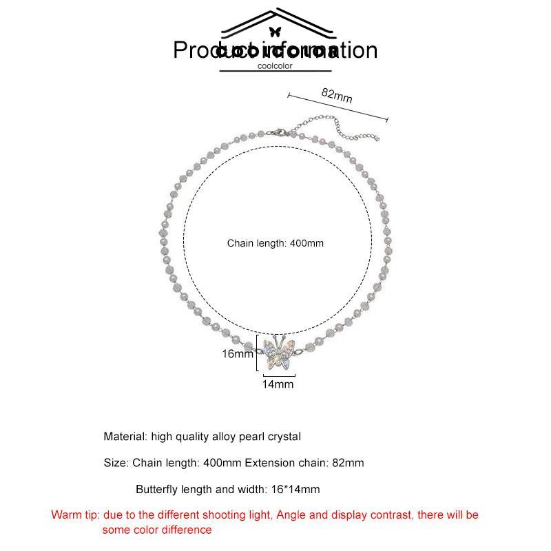 COD❤️Kalung Kupu-kupu Mutiara Wanita Anti Karat Dan Anti Luntur Kalung Hadiah Ulang Tahun Mewah Niche Kalung Rantai Tulang Selangka