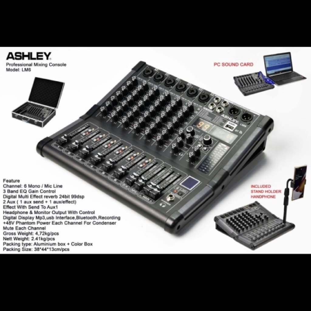 mixer ashley lm6 lm 6 soundcard usb bluetooth original ashley