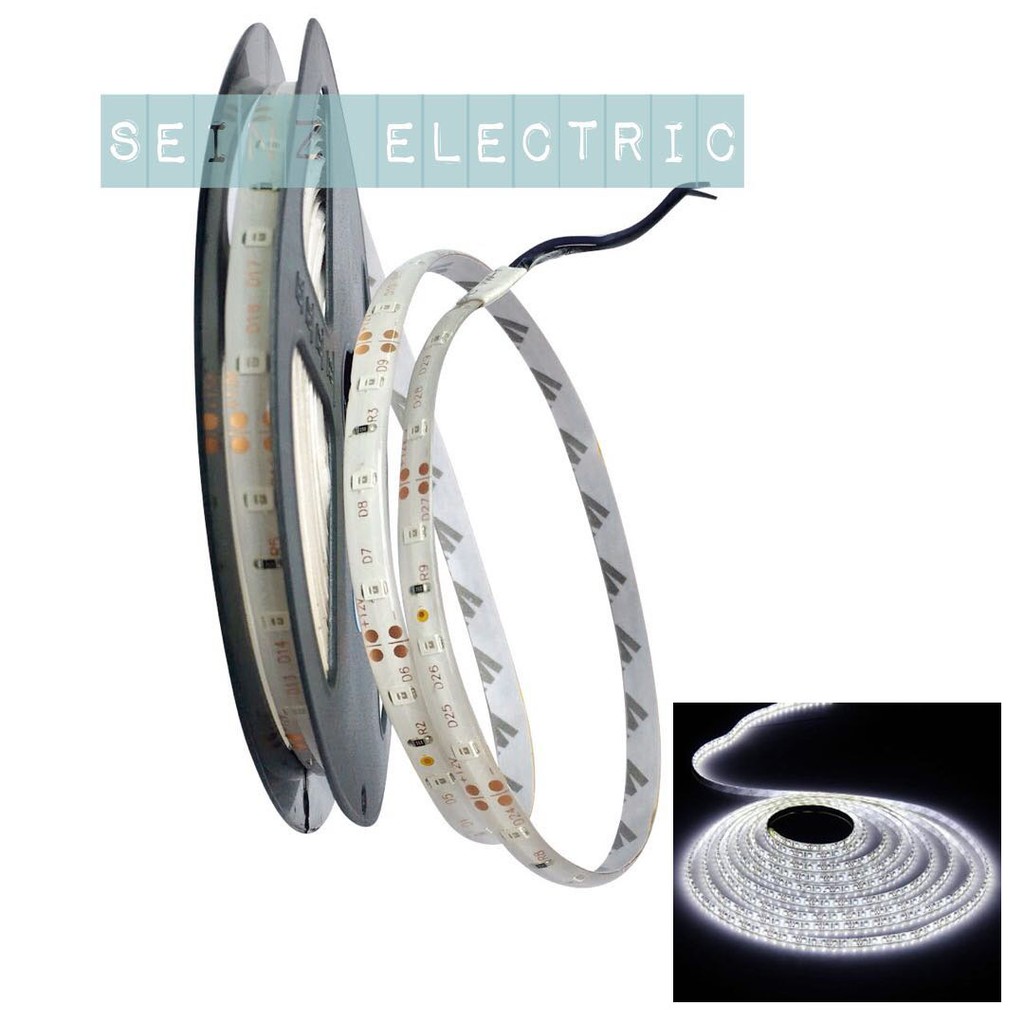 Seinz Led Strip 3528 IP44 outdoor 2835 warmwhite white hijau biru merah