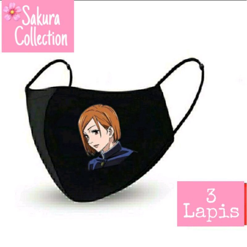 Masker Kain 3 Lapis / Scuba / Hijab - Jujutsu Kaisen