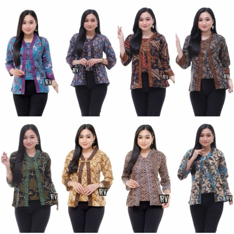 Baju Batik Wanita Modern Atasan Batik Wanita Blouse Batik Kerja Wanita Batik Kantor M L XL XXL 3L 4L JUMBO Seragam Batik