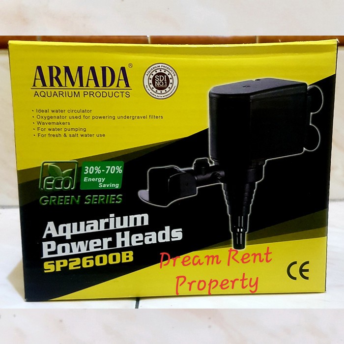 Mesin Pompa Celup Filter Power Head Aquarium Armada SP-2600B 2600