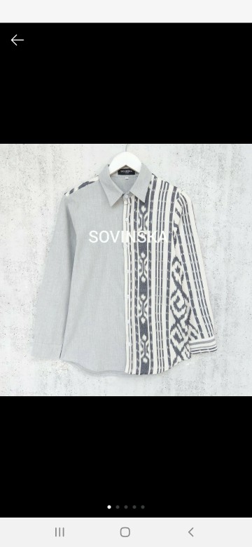 Kemeja Tenun Wtp 22 Abu-abu Baju Atasan Pria Kerja Modern