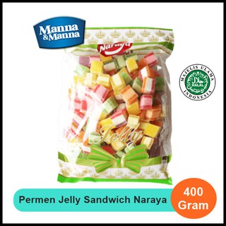 Jual Permen Jelly Sandwich Jeli Kotak Naraya Aneka Rasa Buah - 400 Gram ...