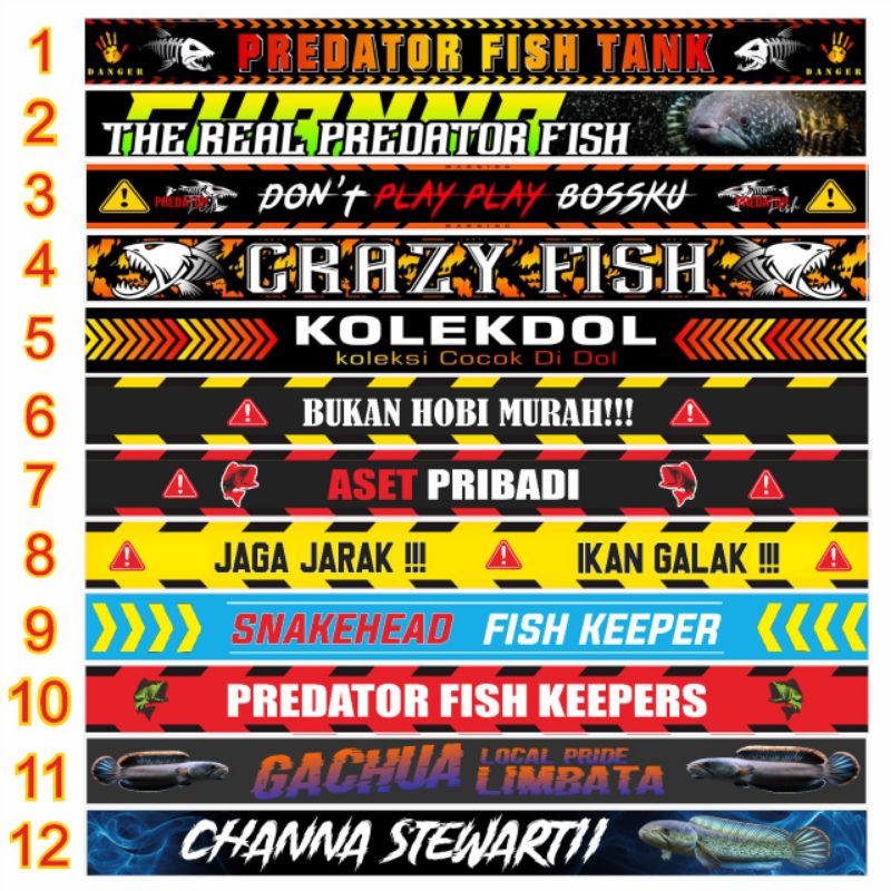 Sticker ikan CHANNA AQUARIUM, STICKER, antiAIR stiker ikan hias, cana stiker predator , stiker iwak galak