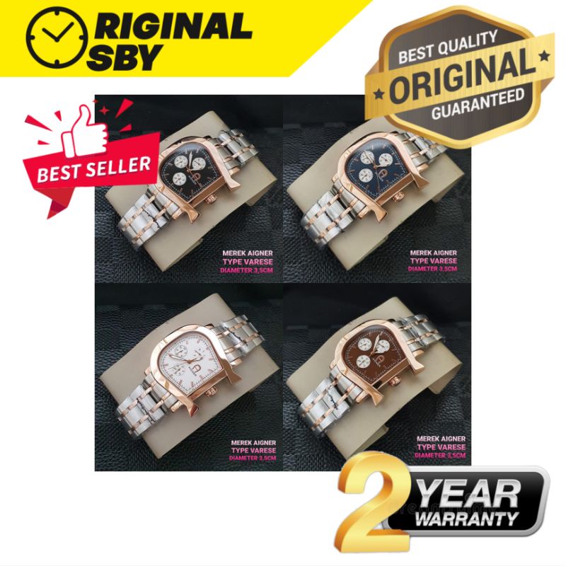 JAM TANGAN PRIA WANITA | RANTAI | KULIT | KARET | MURAH | aigner varese strap all stainless steel bo