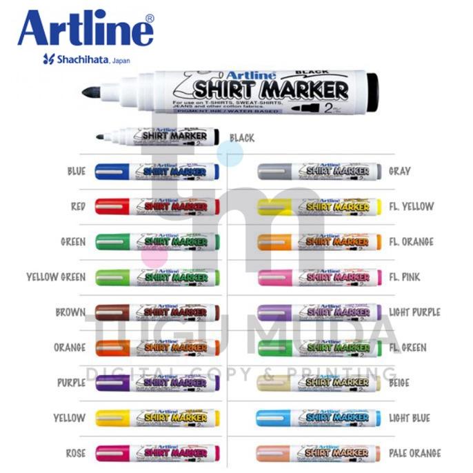 

*****] ARTLINE Shirt Marker/Spidol Kain Permanen/Fabric Marker| EKT-2 - 2.0mm