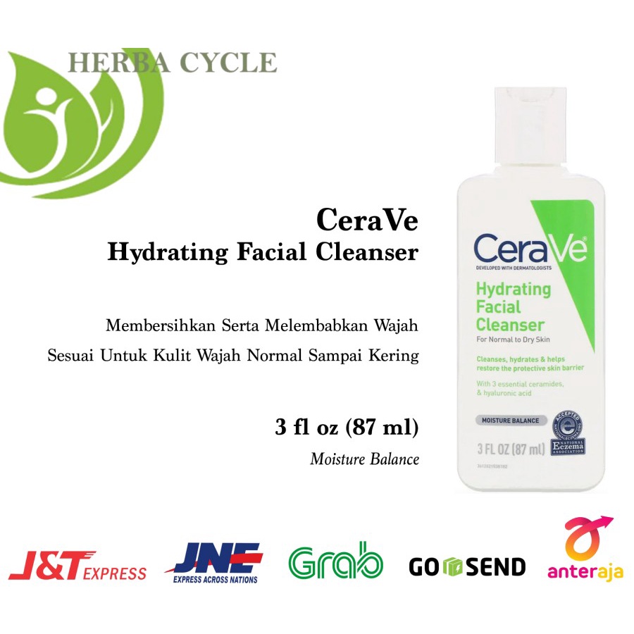 CeraVe Hydrating Facial Cleanser 87 ml Pembersih Pelembab Wajah ORI USA