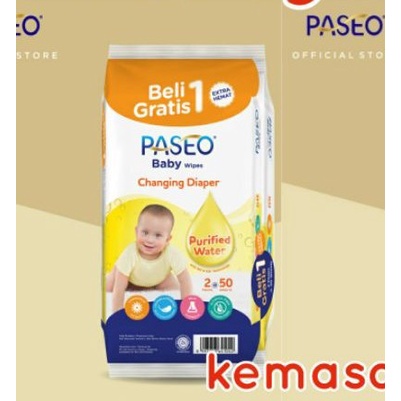 Tisu Basah PASEO Buy 1 Get 1 (Kemasan Banded) PASEO Baby Wipes Pink tisu basah PASEO kuning Tisu basah PASEO beli 1 gratis 1 banded Jojoba sepasang isi 2 tissue basah Chamomile PASEO