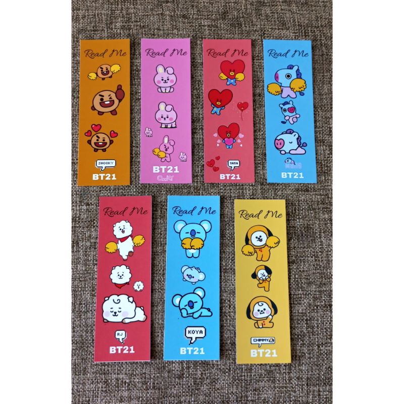 PEMBATAS BUKU BTS SERI BT21 ( SATU SET )