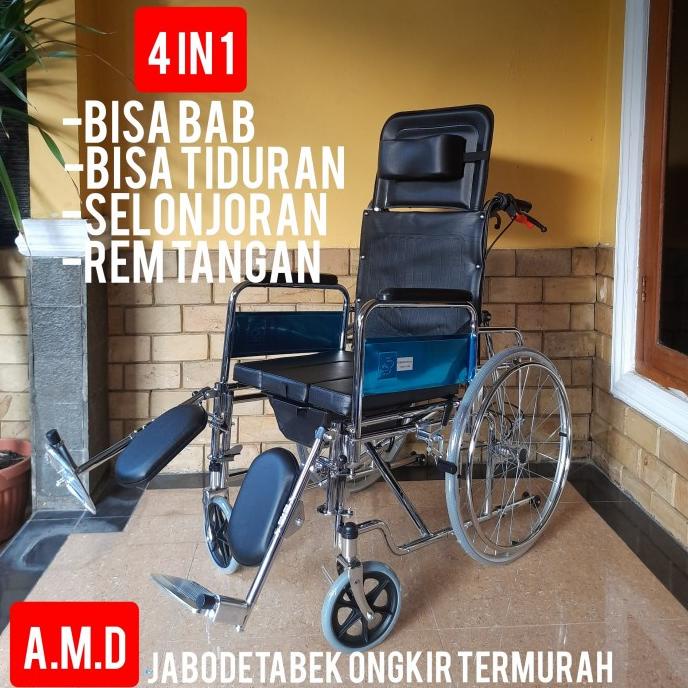 kursi roda 4 in 1/tiduran/selonjoran/bab (gojex)