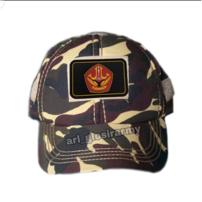 TOPI BDU LORENG BANSER/ANSOR plus PATCH RUBBER tempelan karet emblem velcro